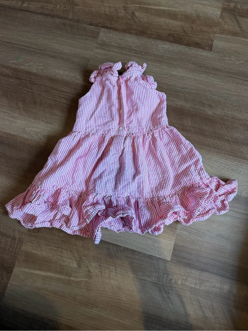 Ralph Lauren Pink and White Striped Baby One-Piece